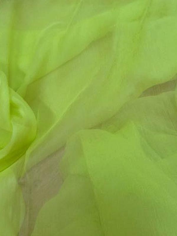 Mousseline de soie vert anis