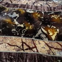 Mousseline devoree velours marbre ocre et chocolat 2