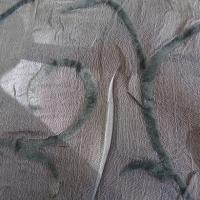 Mousseline froissee gris moyen avec applications de velours 4