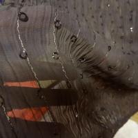 Mousseline froissee teinte cachou a sequins 2