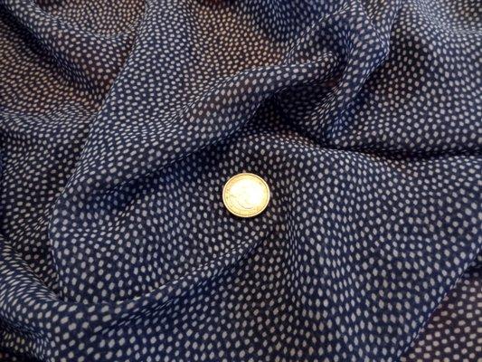 Mousseline marine petits pois blancs 01
