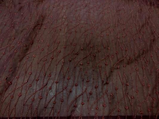 Mousseline marron surbrodée