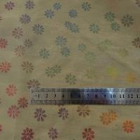Mousseline organza jaune paille nacree fleurie 2 