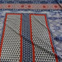 Mousseline patchwork bleu et rouille 1