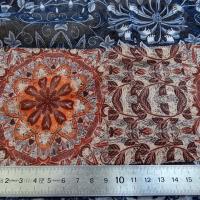 Mousseline patchwork bleu et rouille 3 