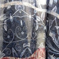 Mousseline patchwork bleu et rouille 4 