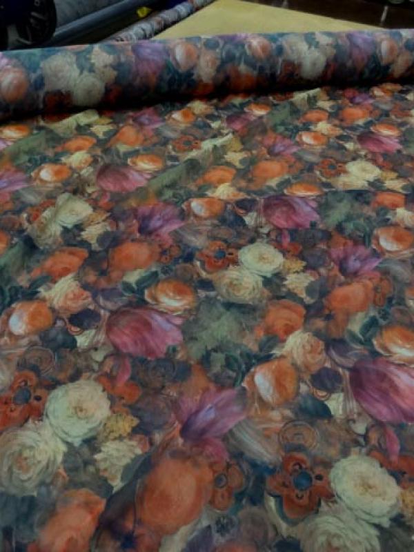 Mousseline polyester imprimee fleuri 3 2 