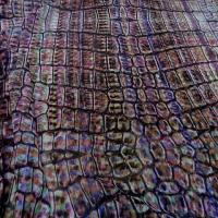 Mousseline polyester motif ecailles multicolore 2