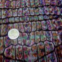 Mousseline polyester motif ecailles multicolore 4