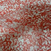 Mousseline rouge et blanc motif semi de fleurs 3 