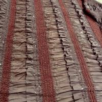 Mousseline smockee chocolat avec volants a sequins