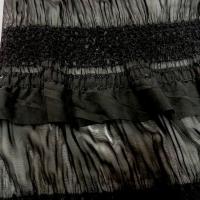 Mousseline smockee noire a volants et sequins 2 1