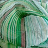 Mousseline soie raye menthe 03