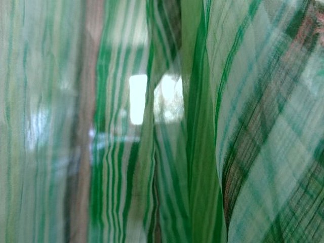 Mousseline soie raye menthe 04