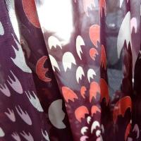 Mousseline teinte lie de vin motif tulipes 5