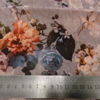 Mousseline vieux rose fleurie 2 