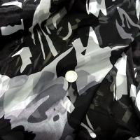 Mousseline viscose soie motif abstrait noir et blanc 1 
