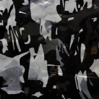 Mousseline viscose soie motif abstrait noir et blanc 3 