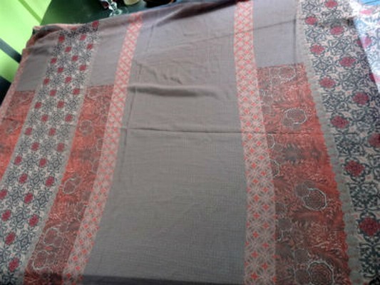 Mousseline voile rose ethnique 1