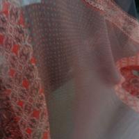 Mousseline voile rose ethnique 2