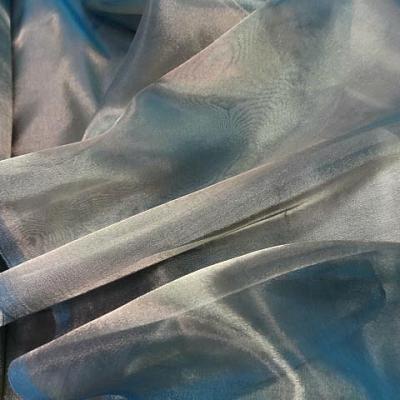 Organza acetate soie bleu or pale 1 