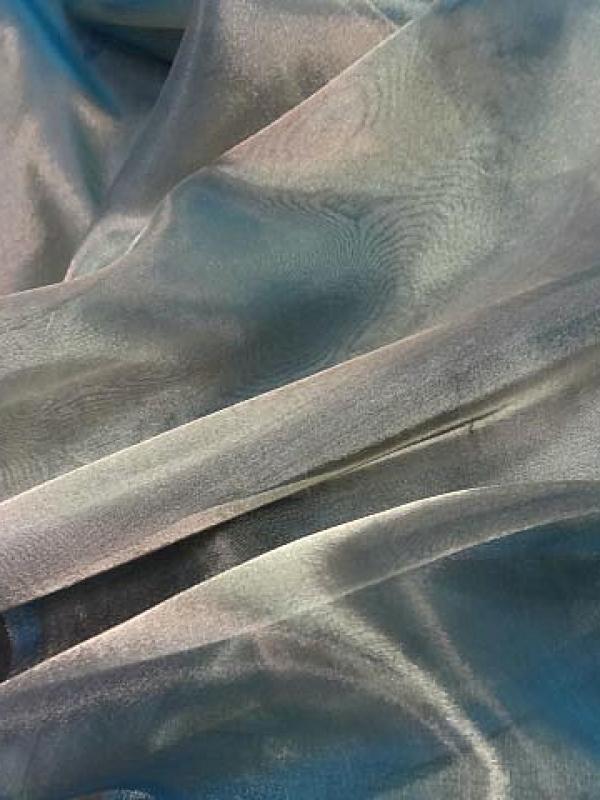 Organza acetate soie bleu or pale 1 