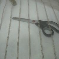 Organza blanc brode raye fil lin 3 
