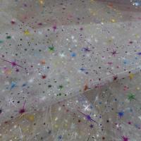 Organza blanc double face etoile scintillantes multicolore et metal9 1