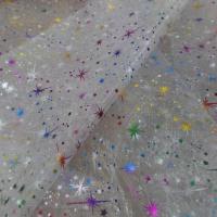 Organza blanc double face etoile scintillantes multicolore et metal9 2 