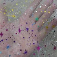 Organza blanc double face etoile scintillantes multicolore et metal9 4