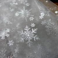 Organza blanc flocons de neige metal