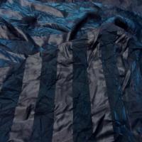 Organza bleu canard faconne bandes froisse permanent 2