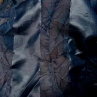 Organza bleu canard faconne bandes froisse permanent 3