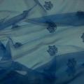 Organza bleu electrique surbrode feuillage 2 