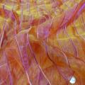 Organza brode bandes orangees reflets fushia 1