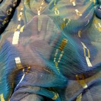 Organza degrade de bleus et chainette doree 4