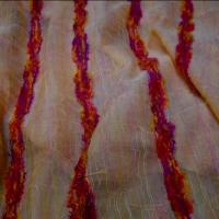 Organza froisse permanent saumon avec galon 1