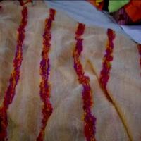 Organza froisse permanent saumon avec galon 2