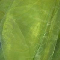 Organza jaune anise reflets blancs 1