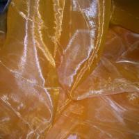 Organza jaune safran blanc raye chenille 2 