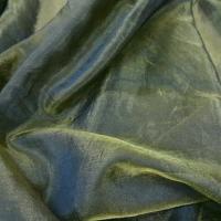 Organza kaki reflets jaunes 1