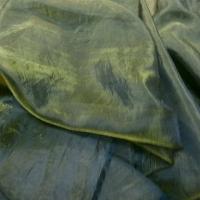 Organza kaki reflets jaunes 2