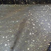 Organza noir etoiles scintillantes or et gris metal2
