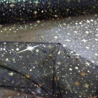 Organza noir etoiles scintillantes or et gris metal3
