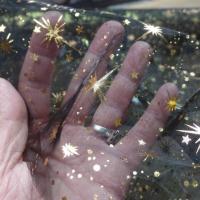 Organza noir etoiles scintillantes or et gris metal4