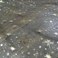 Organza noir etoiles scintillantes or et gris metal6
