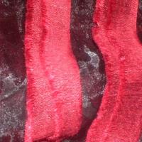 Organza noir franges lie de vin 3 