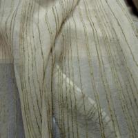 Organza plombe nacre kaki moyen chaud fines raies velours chenille 1 