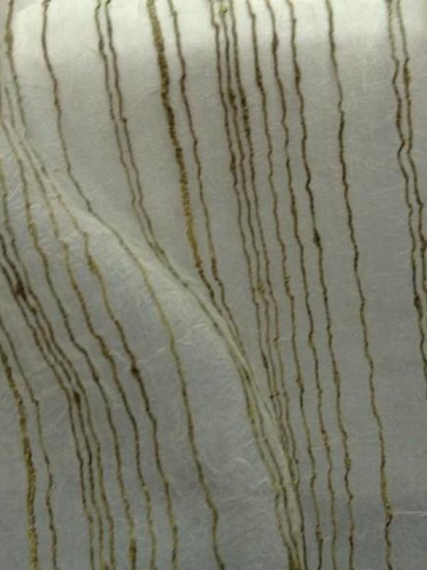 Organza plombe nacre kaki moyen chaud fines raies velours chenille 2 