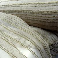 Organza plombe nacre kaki moyen chaud fines raies velours chenille 7 